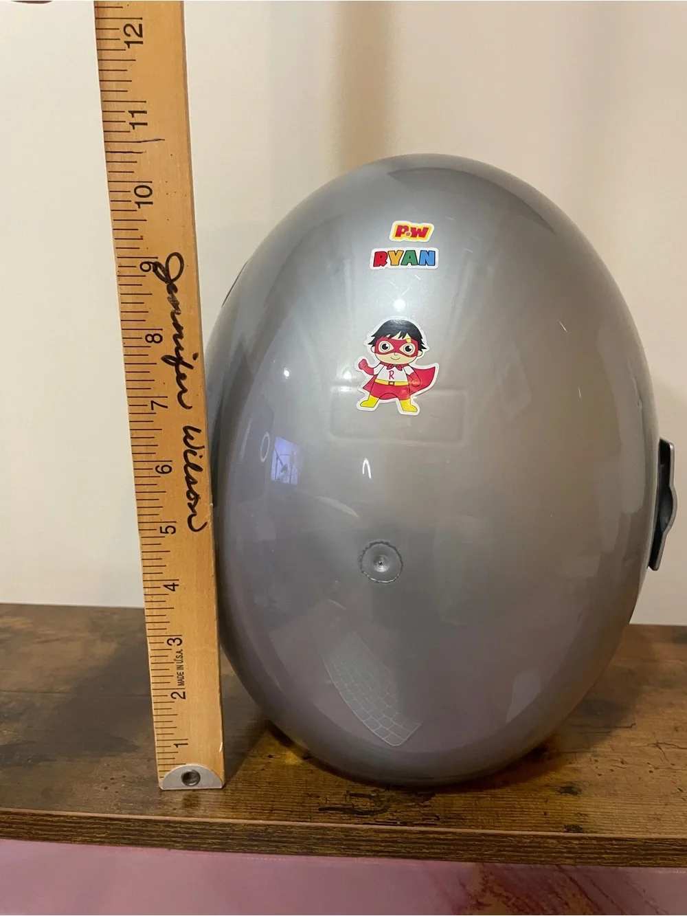 Kids Silver Helmet with Character Sticker